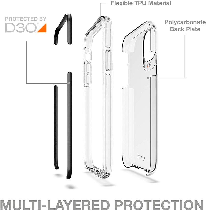 GEAR4 COVER PARA IPHONE 11 TRANSPARENTE Y NEGRO