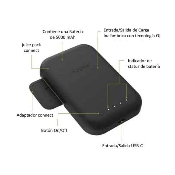 MOPHIE JUICE PACK CARGADOR PORTATIL CON CARGA INALAMBRICA 5000MAH