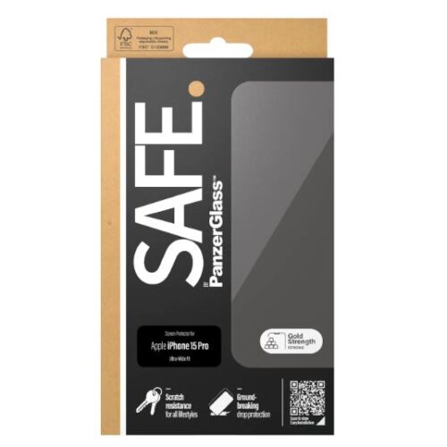 SAFE. by PanzerGlass® Protector de pantalla para iPhone 15 Pro | Ultra-Wide Fit