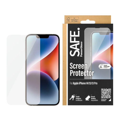 SAFE. by PanzerGlass, Protector de pantalla para Apple iPhone 14 | 13 | 13 Pro | Ultra-Wide Fit