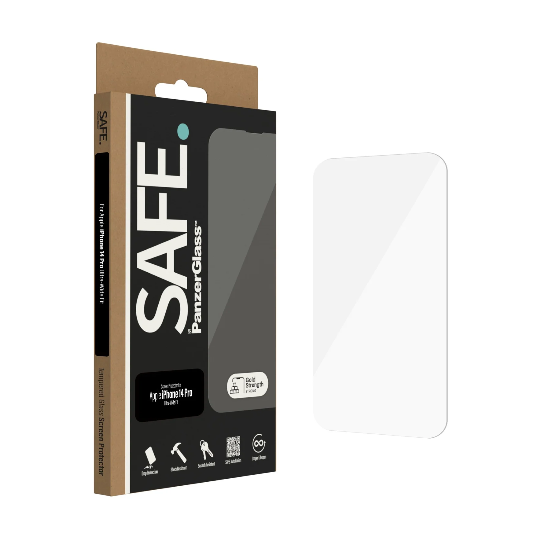 SAFE. by PanzerGlass, Protector de pantalla para Apple iPhone 14 Pro | Ultra-Wide Fit