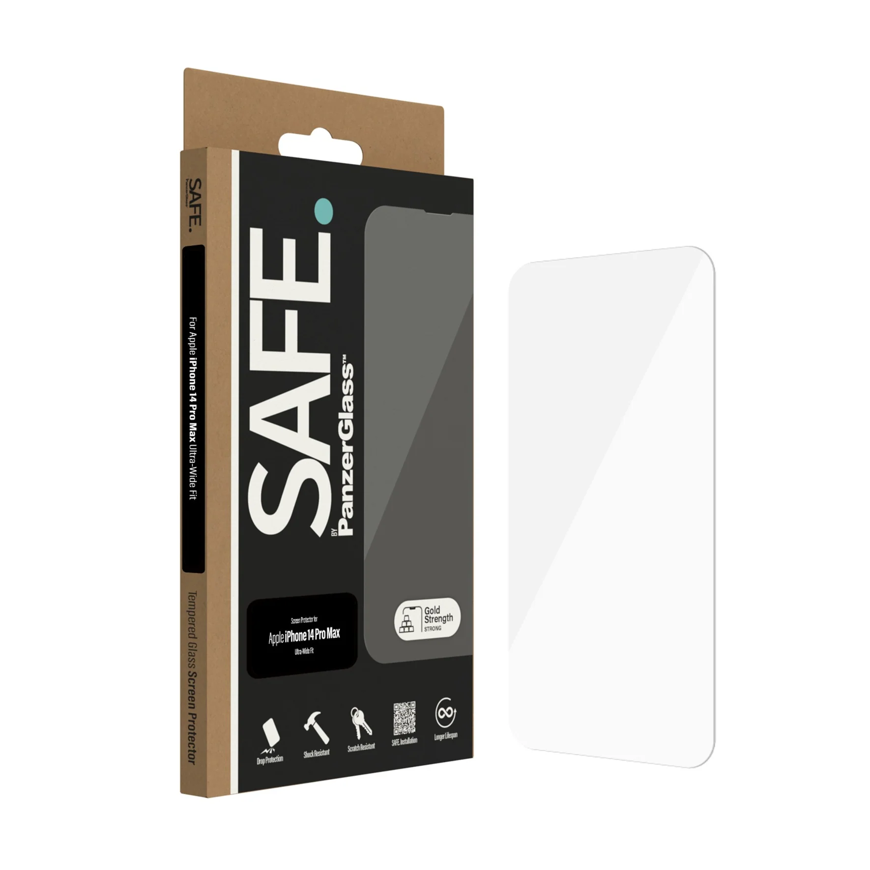 SAFE. by PanzerGlass, Protector de pantalla para Apple iPhone 14 Pro Max | Ultra-Wide Fit